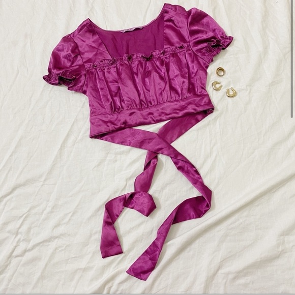 Vintage Silk Crop Top - Picture 2 of 7